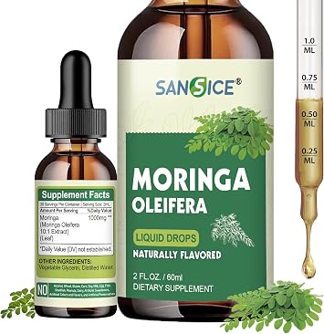 Organic Moringa Liquid Drops - Moringa Oleifera Leaf Extract For Women & Men, Moringa Supplement for Energy, Skin & Antioxidant - Faster Absorption Than Capsules or Powder-Vegan, Gluten Free, 2 Fl Oz