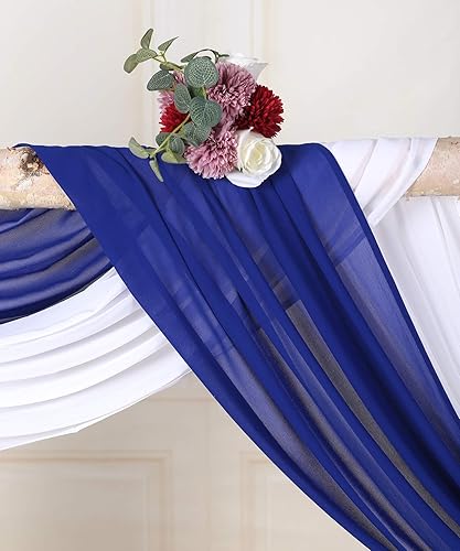 Miniatura 6 de Sherway 2 paneles de gasa cortinas de tela para bodas, paneles de cortina de telón de fondo, decoración de ceremonia de recepción (27 x 216