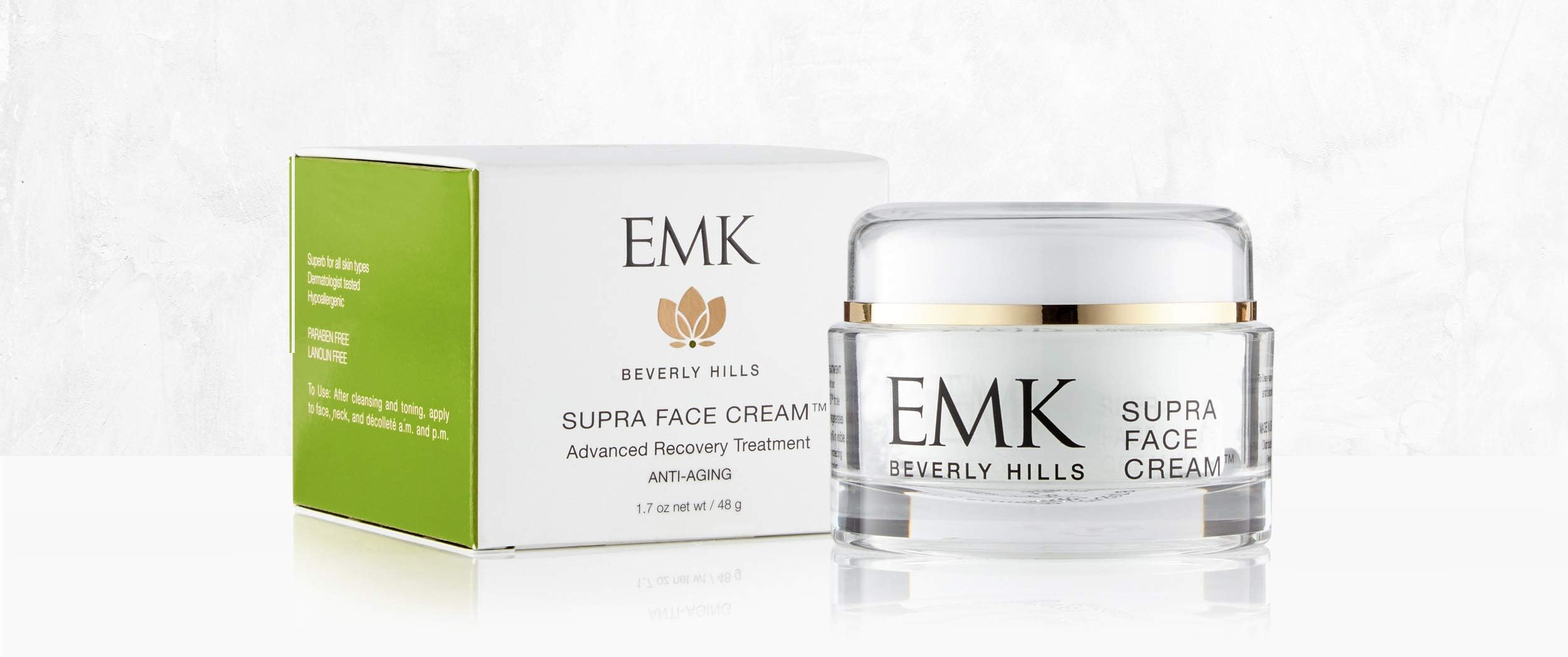 EMK Placental SUPRA Face Cream - Formerly Supra Night Cream - Revolutionary Bio-Identical Plant Placenta Mimics Human Placenta - Highest Grade Soluble Collagen, Shea Butter, Peptides, Aloe