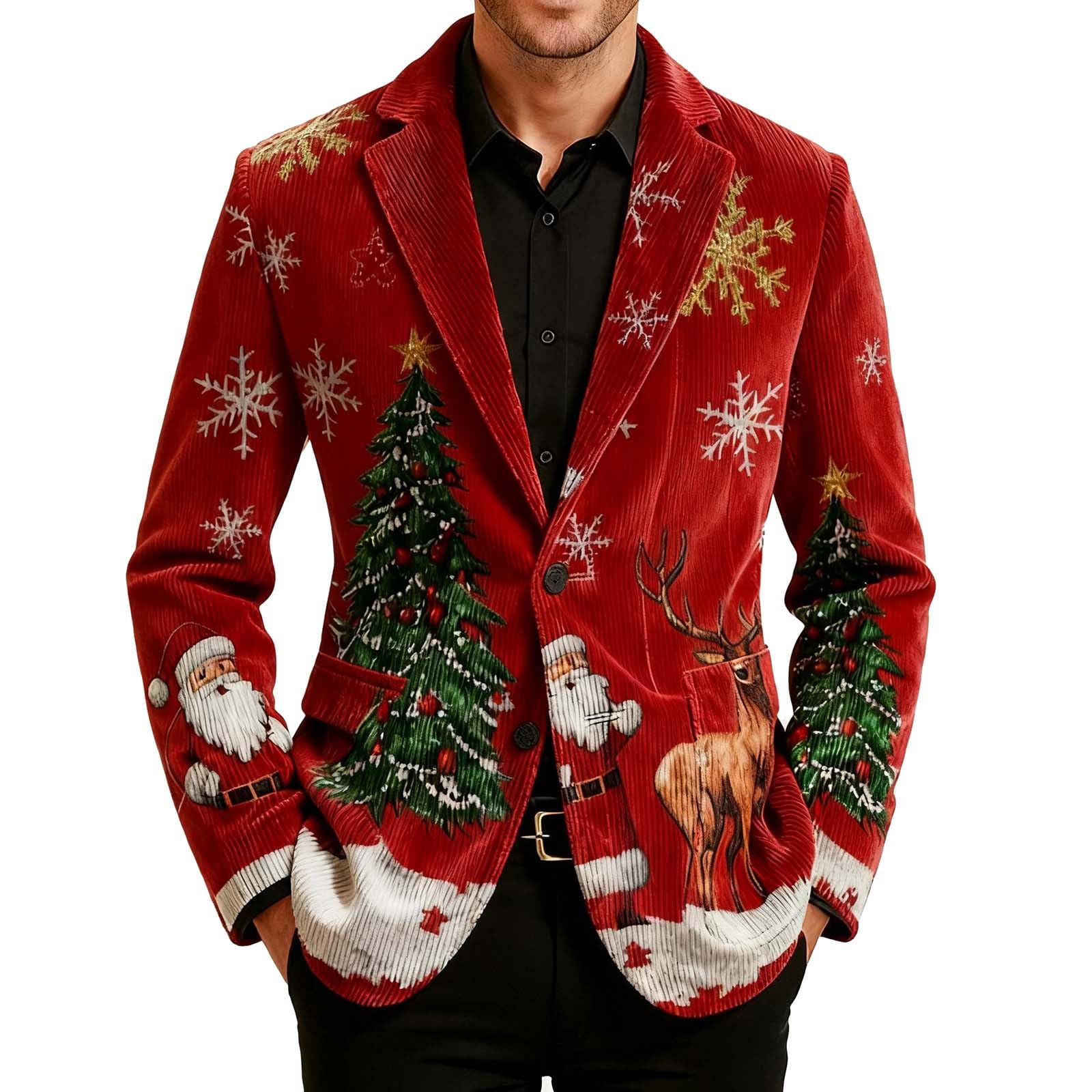 Locker.Ink | Elevate Your Holiday Style with These Men's Christmas Jackets Vintage Corduroy Christmas Blazer
