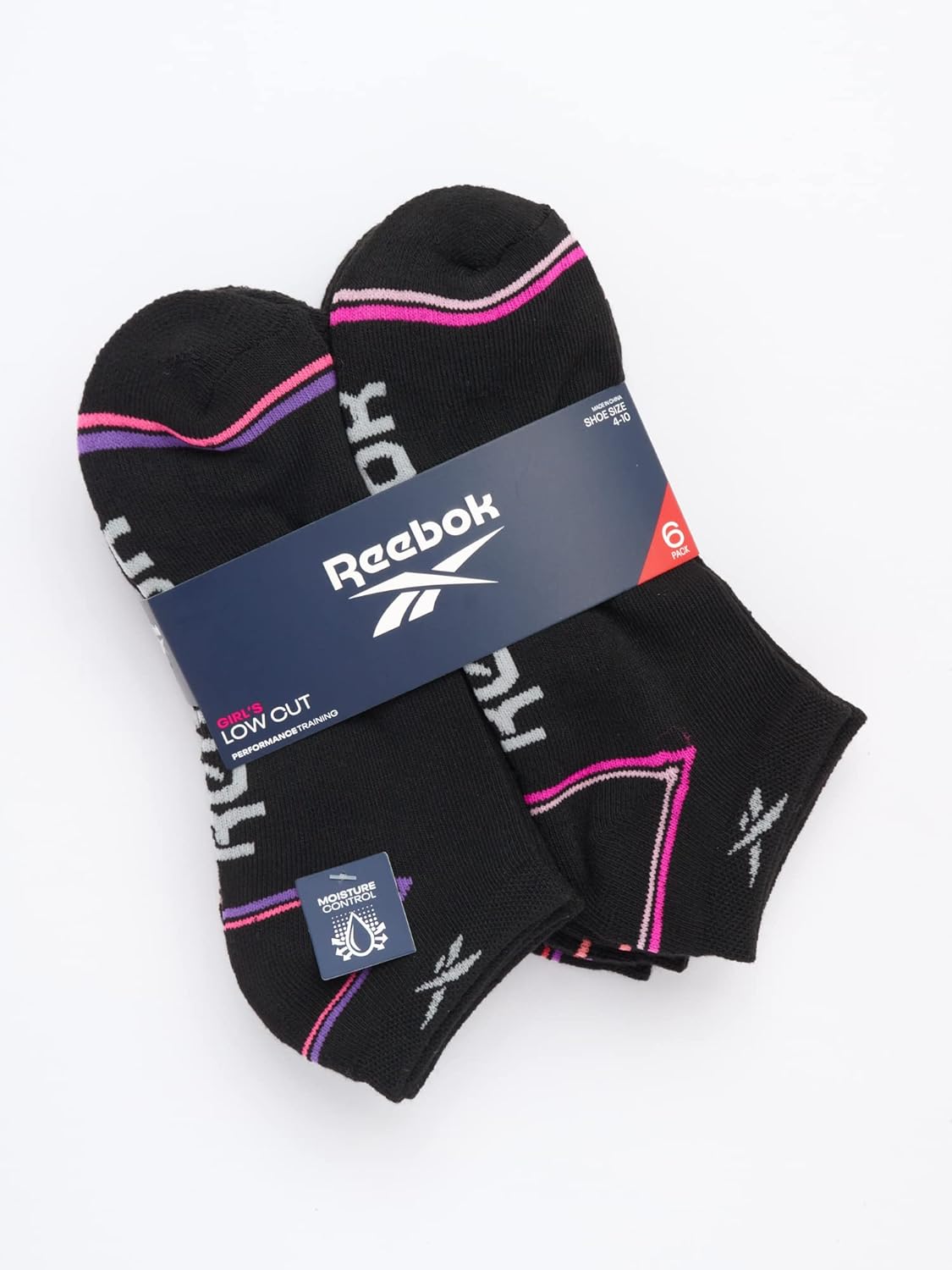 Reebok Girls' Low Cut Socks – 6 Pack Performance Cushion Low Cut No Show Socks for Girls - Girl's Athletic Socks - Image 2