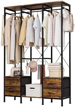 Amazon.co.jp: ハンガーラック 収納付き