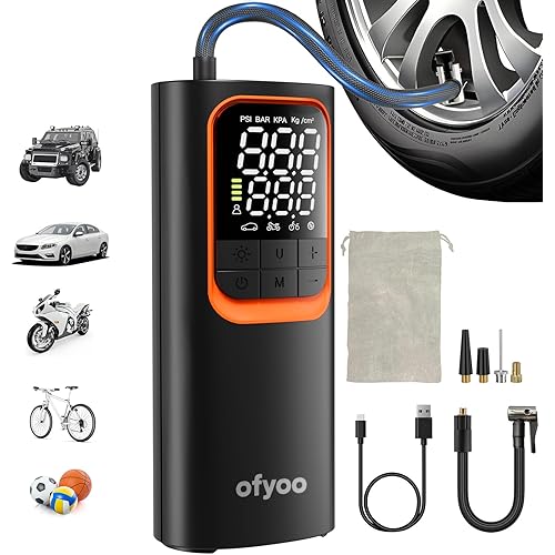 Tire Inflator Portable Air Compressor,Air Pump with 170PSI High Pressure,Digital Tire Pressure,Preset Pressure Automatic Stop,Inflating Cars/Bicycles/Motorcycles/Balls,USB Charging Portable