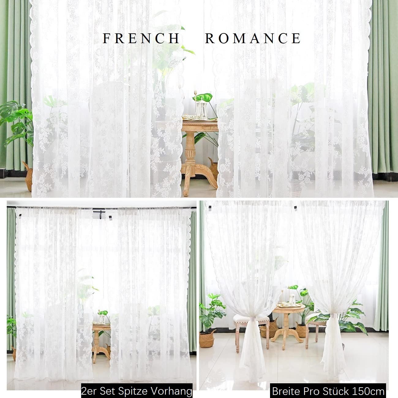 Tenda in pizzo trasparente, stile principessa francese, con ricamo