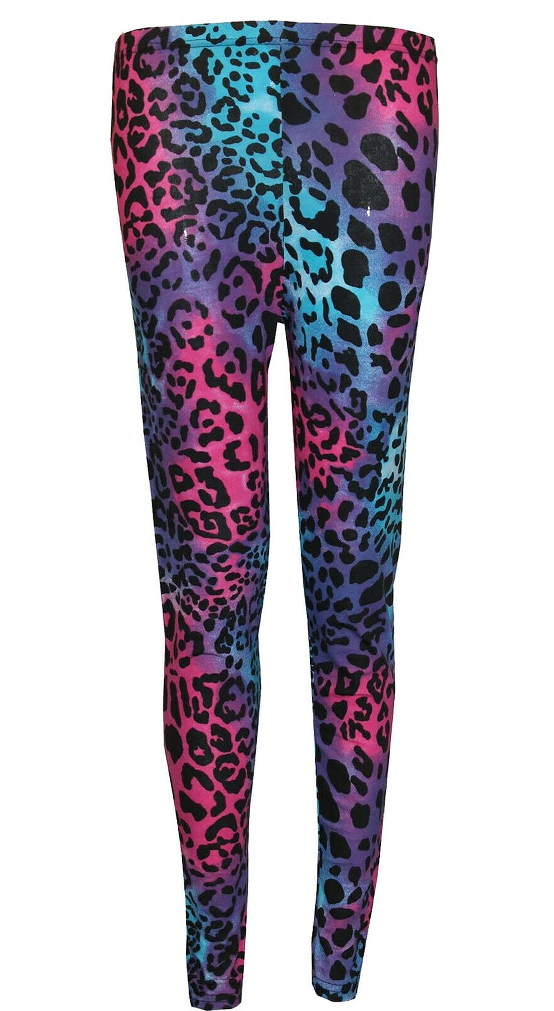 Fairy Boutique Women's Multi Leopard Plain Stretchy Leggings Full Length Printed Skinny Pants Elasticated Waist Trousers ( Small-Medium Uk 8-10)