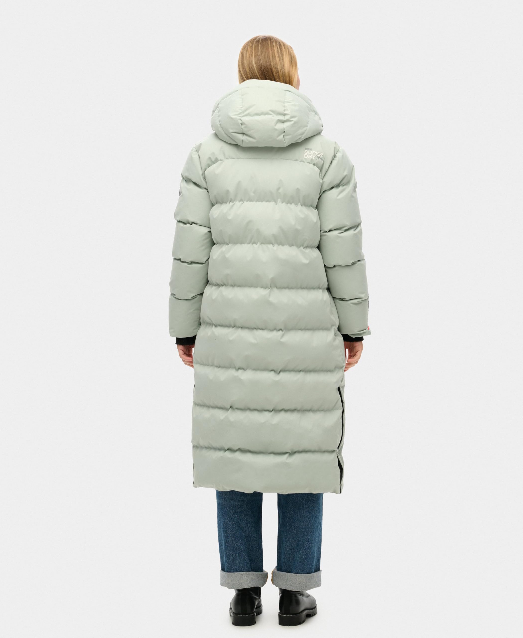Superdry Abrigo largo acolchado de microfibra para mujer