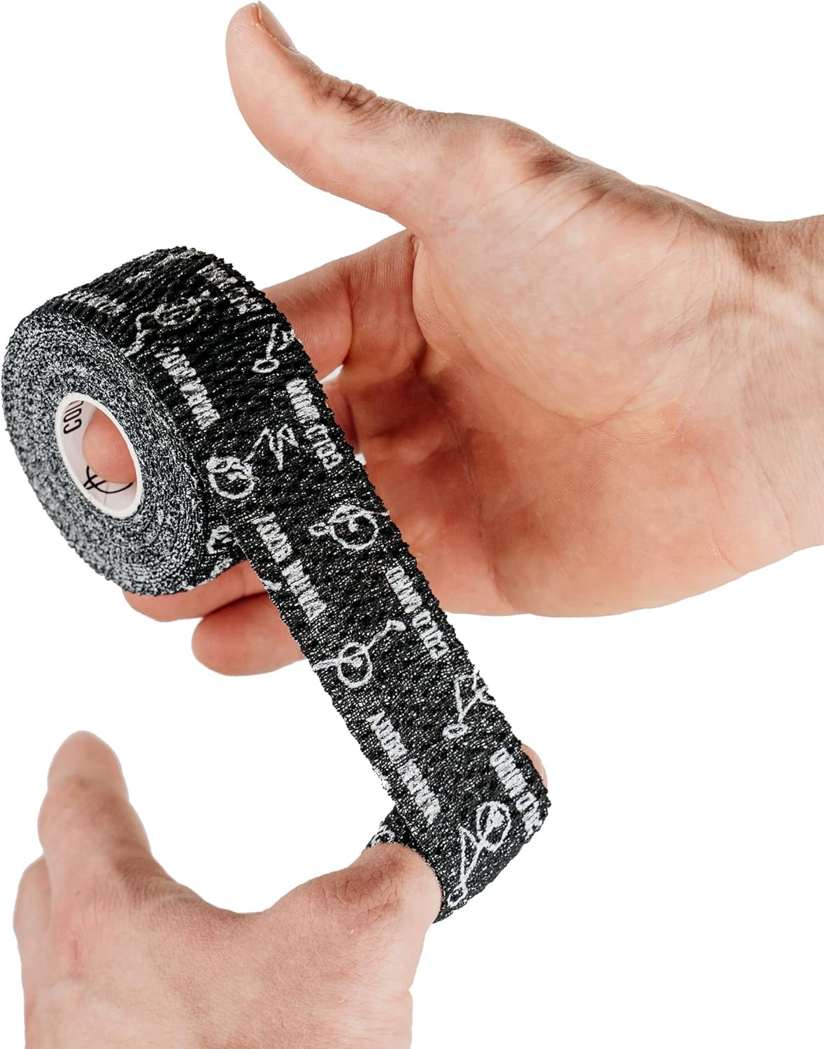 WARM BODY COLD MIND 3,8 cm Daumen Tape für Gewichtheben – Hook Grip Tape für Gym, Powerlifting, Deadlift, Krafttraining, Athletic Finger Wrap (12 Rollen Schwarz)