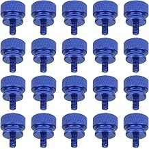 HELIFOUNER 20 Pieces 6-32 Thread, Blue Color Anodized Aluminum Computer Case Thumbscrews, Thumb Screws for Computer Case/Cover/Power Supply/Hard Drives