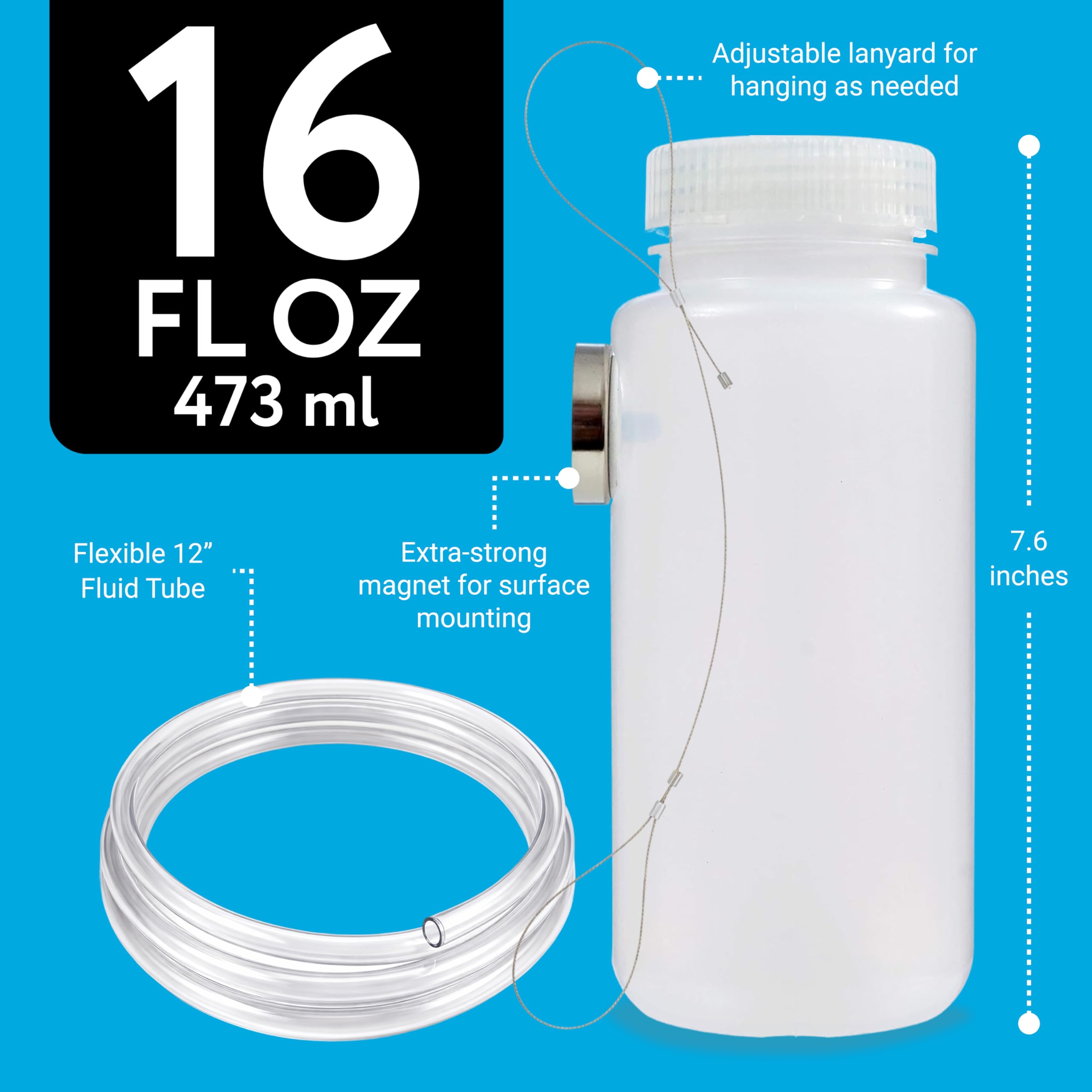 Mission Automotive Kit de Purga de Frenos de 16 oz, purgador de líquido de Frenos fácil de Usar para una Persona con Soporte magnético y cordón para Colgar, para Sistemas de Frenos