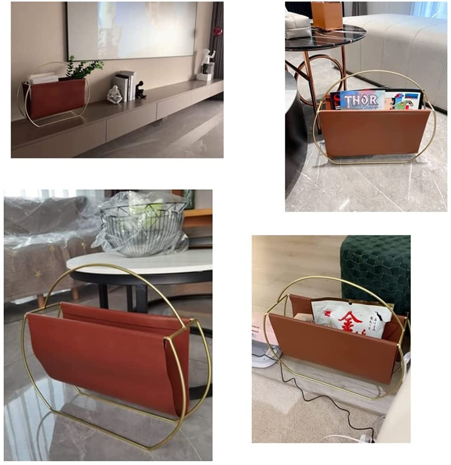 Tragbarer Zeitschriftenhalter Aus Leder Tisch Akten Organizer Rack Wohnzimmer Freistehender Boden Zeitungsständer