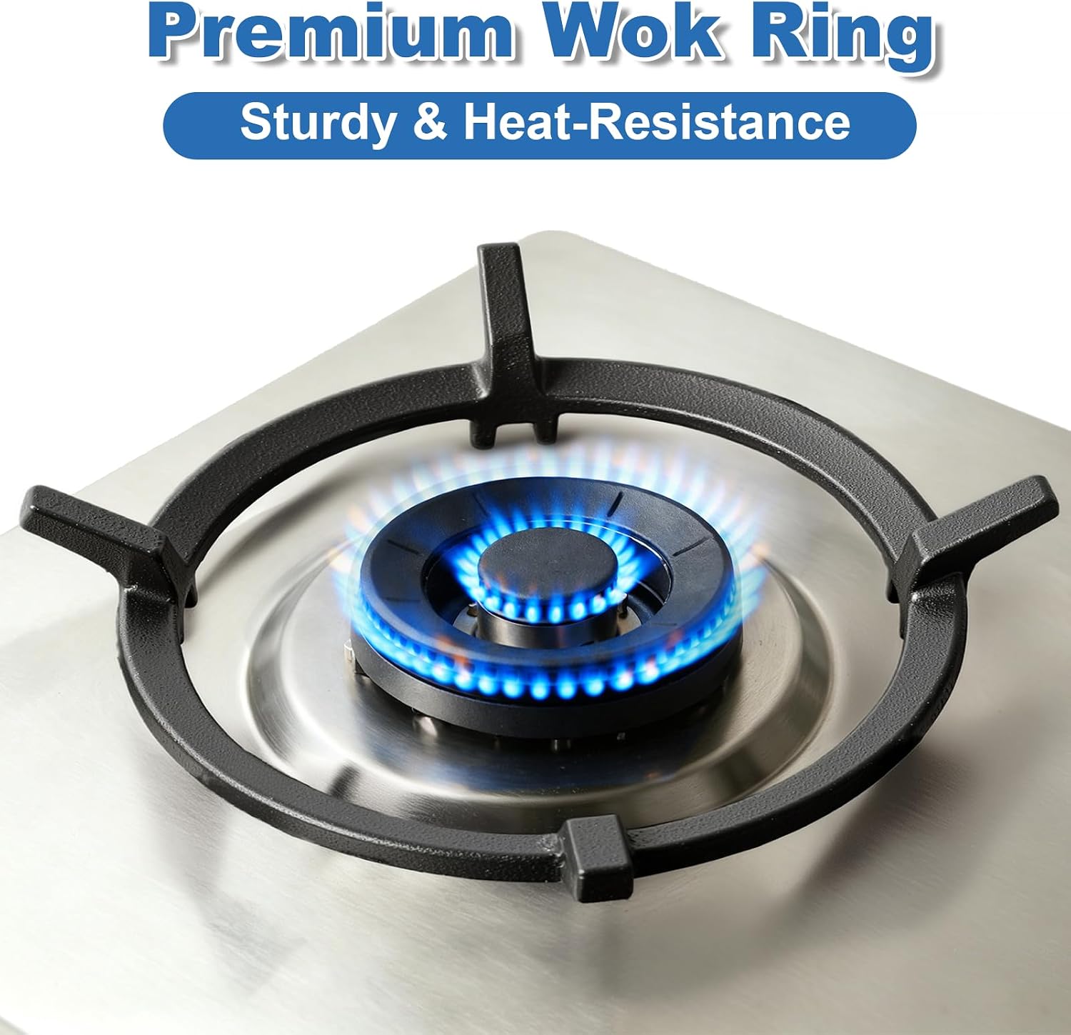 Cast Iron wok ring for Gas Stove, Non-Slip Wok Support Ring For Samsung, GE Cooktop, Whirpool, Kenmore, Kitchenaid, Jenn-Air Kitchen and More Gas Stove Stand Replacement Parts, 1 Pack