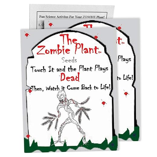 Zombie Plant Seed Packets – Grow a Live Sensitive Plant That Plays Dead When Touched! Indoor Plant Seeds & Educational STEM Activity | House Plant Seeds | Unique Garden Seeds – 2 Pack