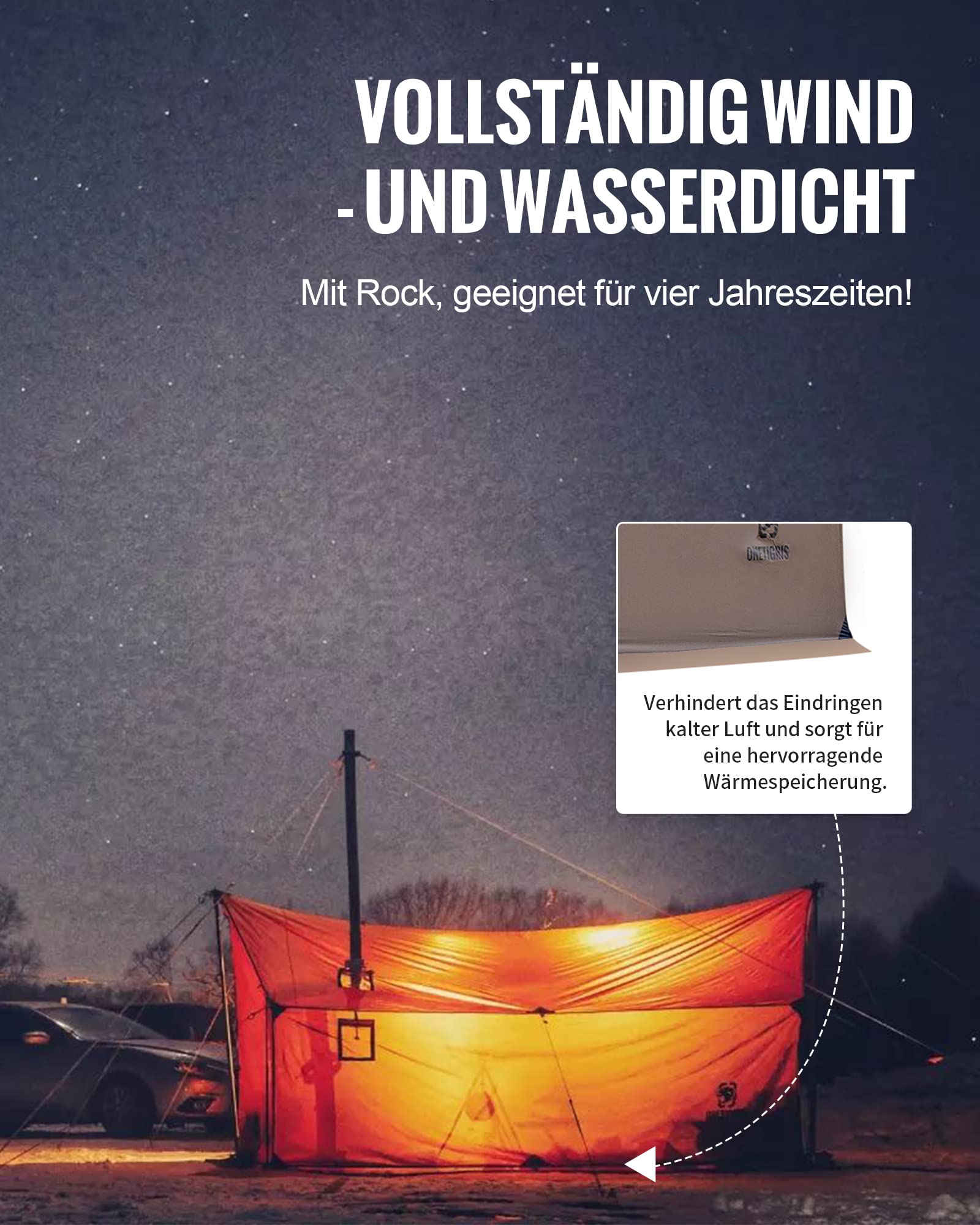 OneTigris TEGIMEN groß warm Zelt Winter, Camping Survival Hängematte Zelt wasserdicht 3000 mm Plane für Wandern