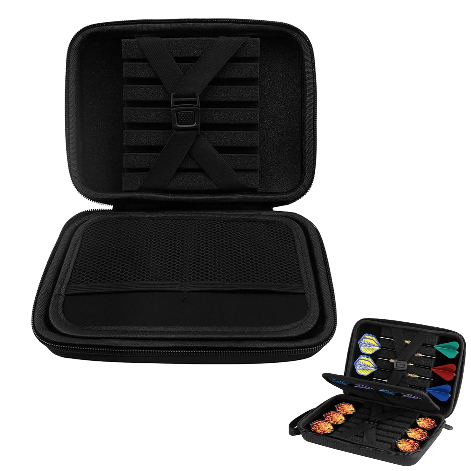 JAWAI Caja de Almacenamiento Dart, Bolsa para Dardos Duradera para 12 Dardos y Otros Accesorios, Apto para Puntas y Otros Accesorios (Negro)