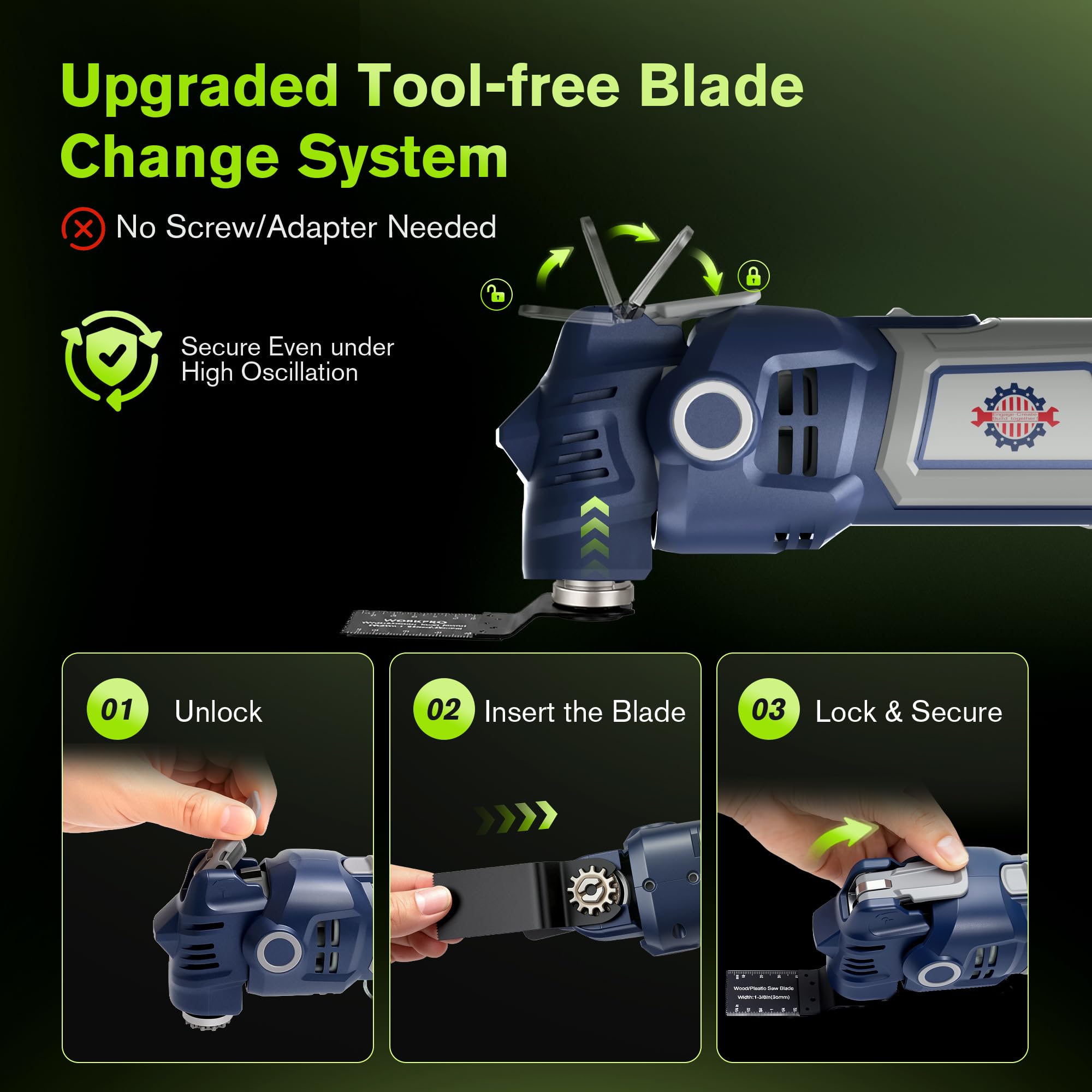 Corded Oscillating Multi-Tool Kit - 400W & 6 Speed -4