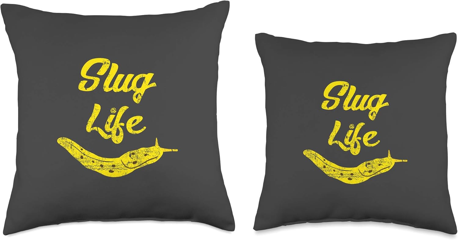 Slug Life Yellow Banana Slug Distressed Throw Pillow