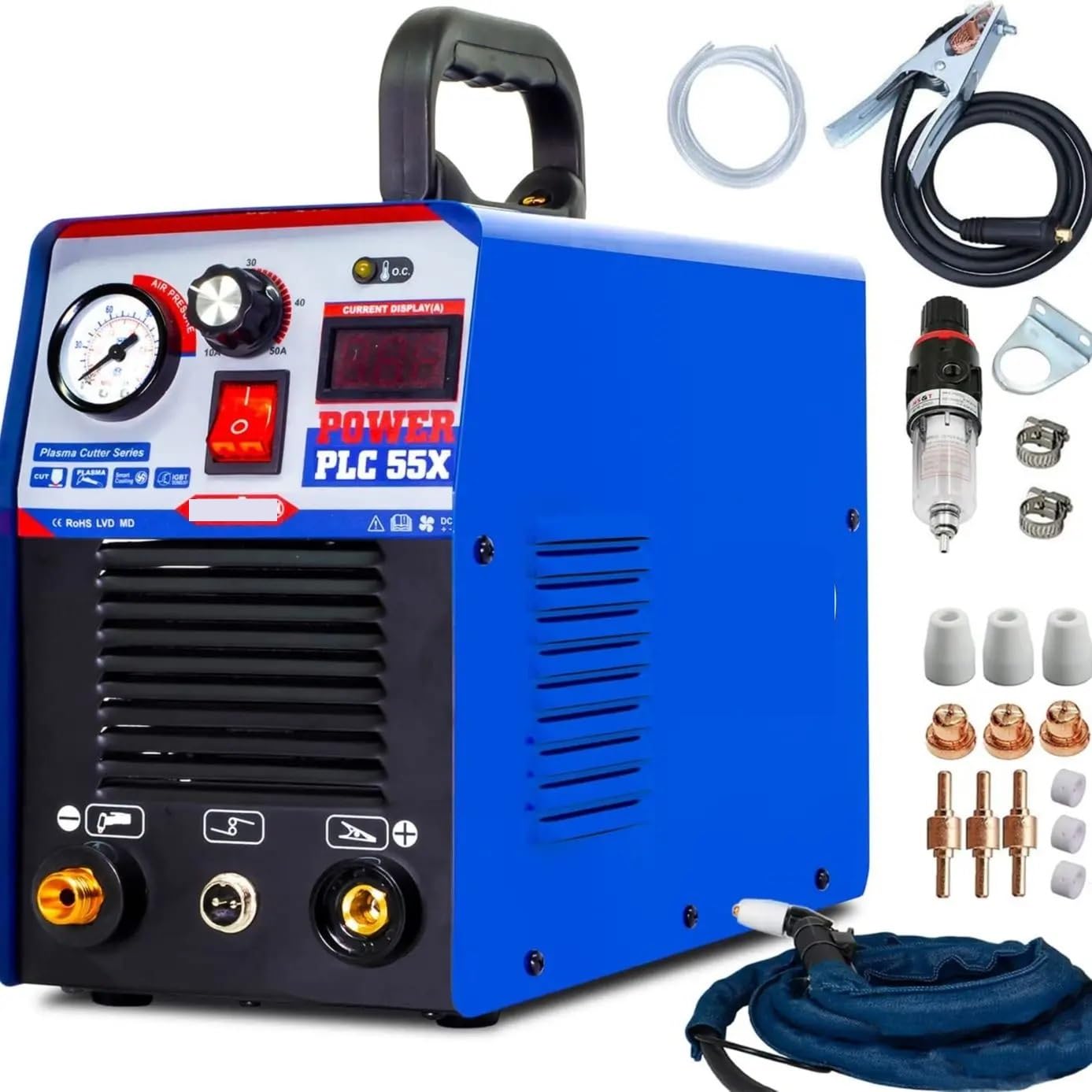 Przecinarka plazmowa CNC Plasmargon PLC55X CNC maszyna do cięcia plazmowego wysokiej częstotliwości HF DC przecinarka plazmowa powietrzna grubość 12mm czyste dla domu DIY