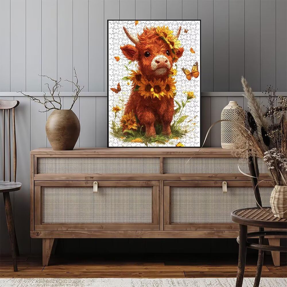 Puzzle 2000 Pezzi, Girosole Bovino Altipiano 3D Puzzle per Adulti Impegnativo, Educa Puzzles Artistico, Divertente E Stimolante Puzzles Decorativo per La Famiglia, Regalo Decorazione DX0YL6-922