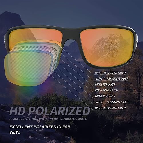 Miniatura 2 de TOREGE Gafas de sol polarizadas deportivas para hombres y mujeres montura EMS-TR90 para ciclismo correr conducir pescar senderismo TR31