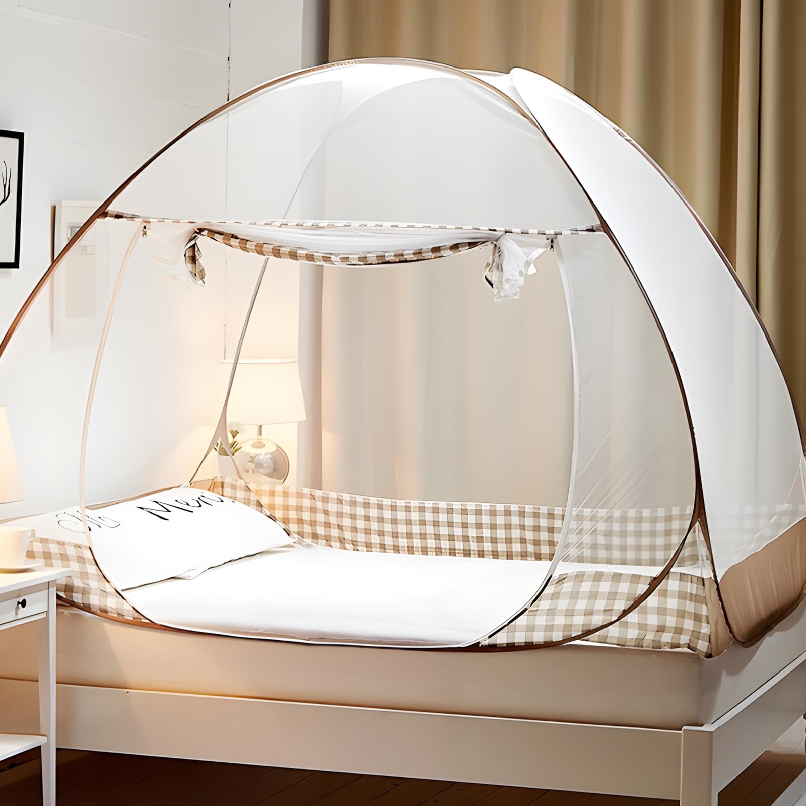 Zanzariera Letto, Zanzariera Letto Matrimoniale con Cerniera, Doppia Porta Zanzariera Campeggio Pieghevole, Zanzariera da Viaggio Portatile, Tenda zanzariera per Camera da Letto, Dormitori, Campeggio