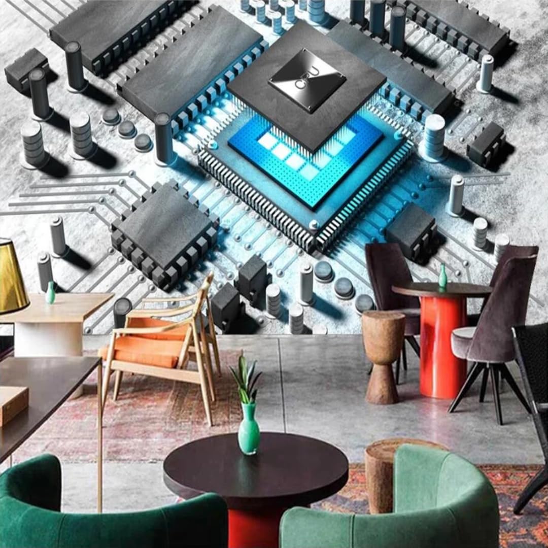 Fototapeta 3D Tapeta, Kreatywna płyta komputerowa Obwód komputerowy Wnętrze Tło Salon Sypialnia Naklejka ścienna Malowana jedwabna tkanina