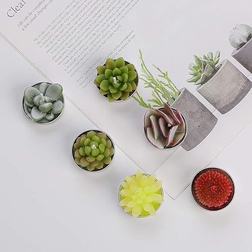 Miniatura 16 de 12 velas de cactus hechas a mano, delicadas velas de té suculentas, perfectas para fiestas de cumpleaños, bodas, spa, decoración del hogar, regalos