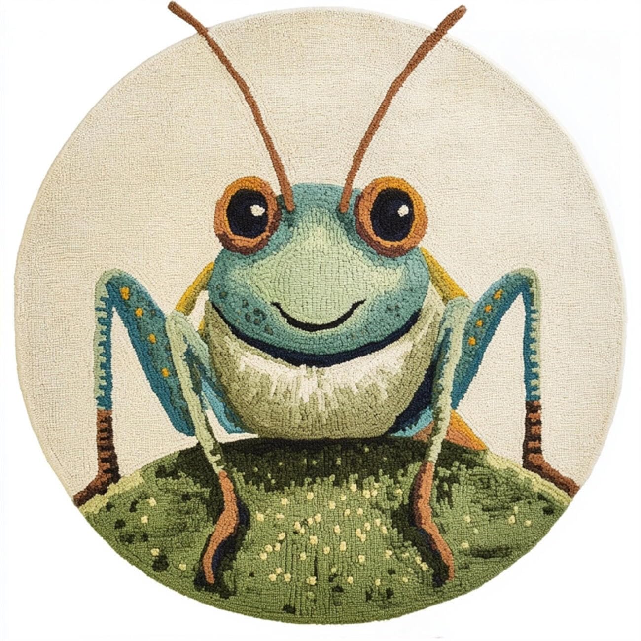 Kitquiver Rug Latch Hook Craft Kits Cartoon Insects 100x100cm