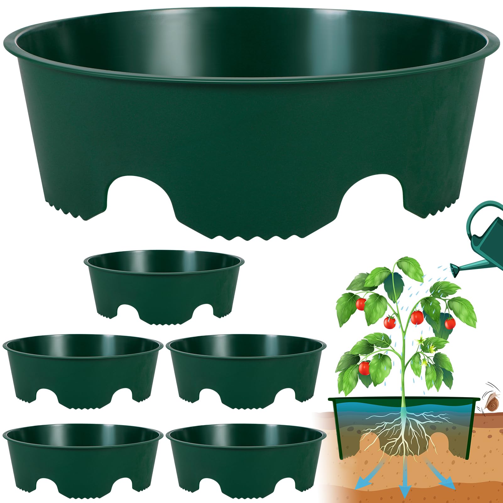 Photo 1 of GJQ 6PCS 12 Inches Plant Rings for Outdoor Plants, Plant Rings, Planting Ring, Planting Grow Rings to Separate Rock and Pest for Deep Watering Veggies Herbs and Flowers