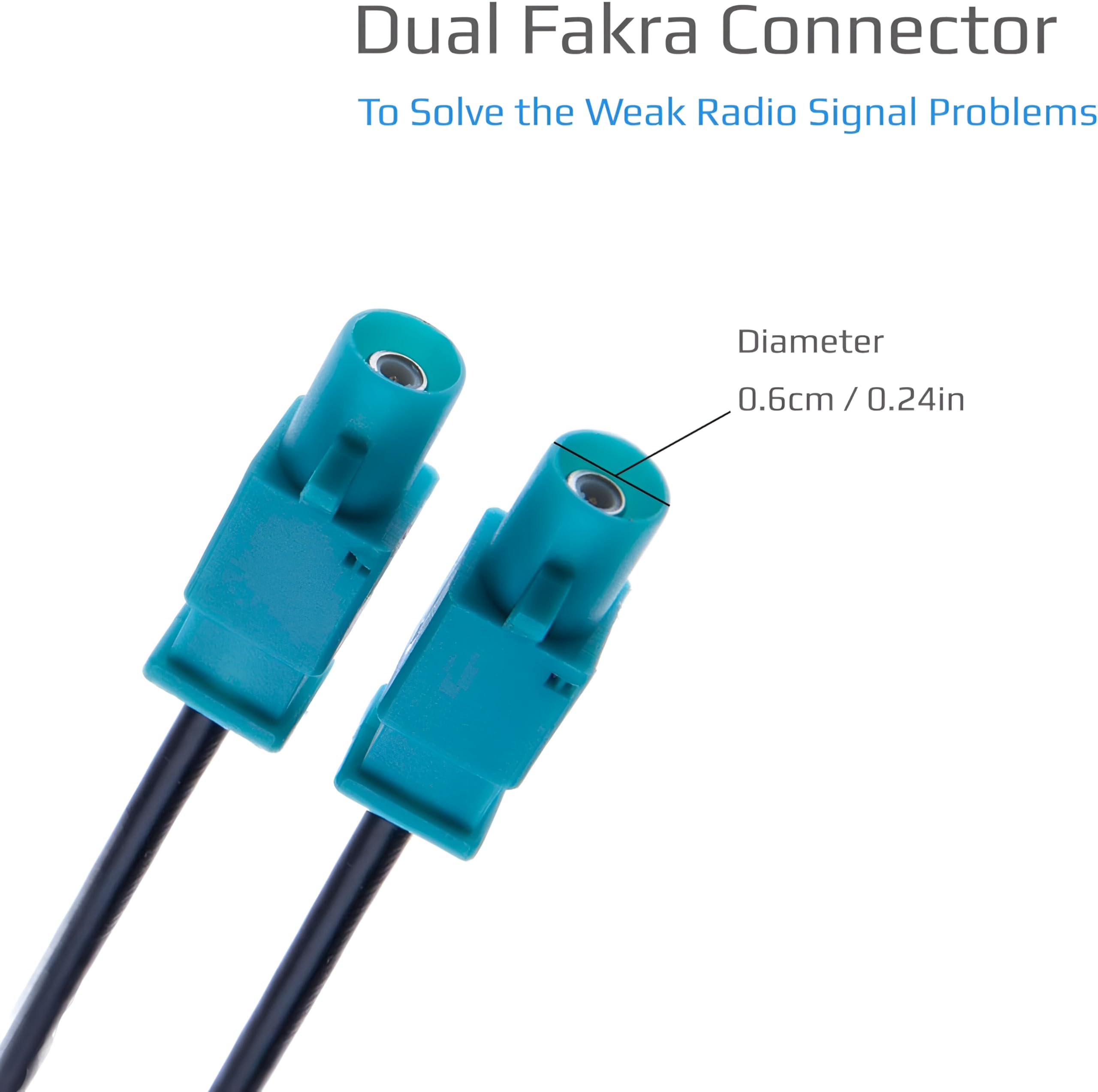 Sound Way AM/FM/DAB podwójny adapter antenowy Y - 2 Fakra Z na DIN męski/żeński, uniwersalny adapter do radia samochodowego