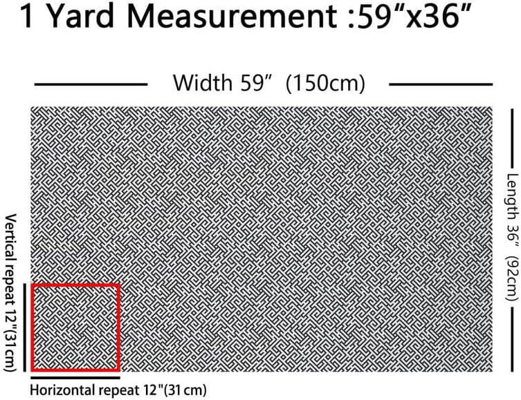 Miniatura 2 de Feelyou The Yard - Tela geométrica de lujo para tapicería con temática de laberinto abstracto para sillas y proyectos de bricolaje en el hogar, tela