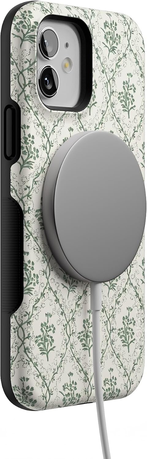 Casely iPhone 12 Mini Case | Sage Tapestry | Floral Vines | Bold Protective Design | Compatible with MagSafe