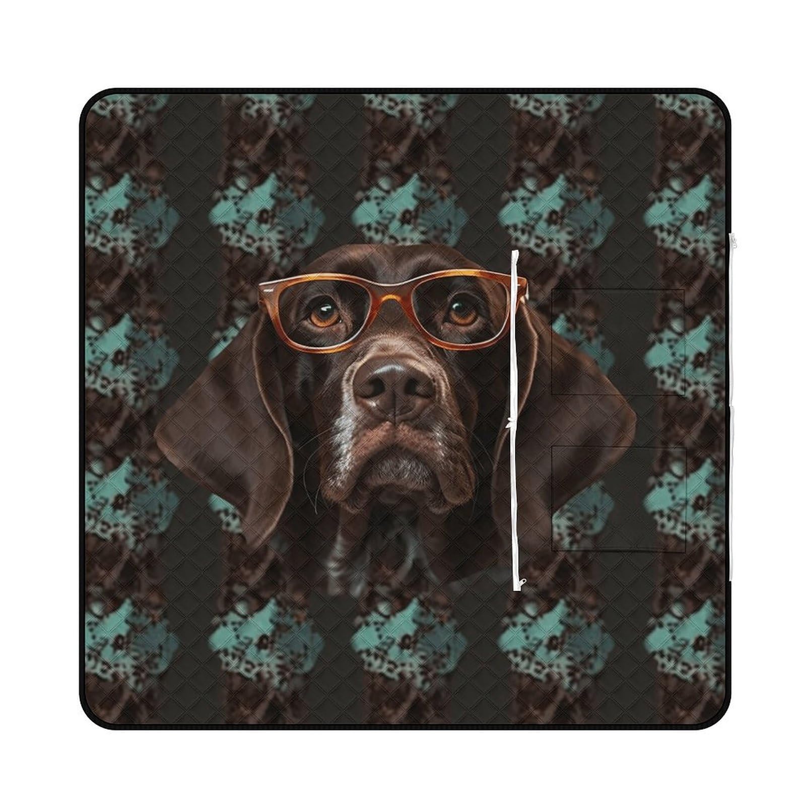 Tapis d'intérieur et extérieur imprimé style pointeur à poils courts