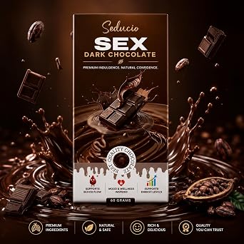 Seducio Chocolate Squares for Couples (1 Boxes) Dark Chocolate Bar to Support Mood Vegetarian & Gluten-Free for Men & Women