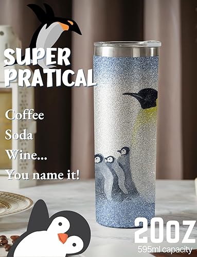 Miniatura 4 de Onebttl Regalos de pingüinos para mujeres y adolescentes, vaso de pingüino para amantes de los pingüinos en cumpleaños, día de la madre, lindo vaso