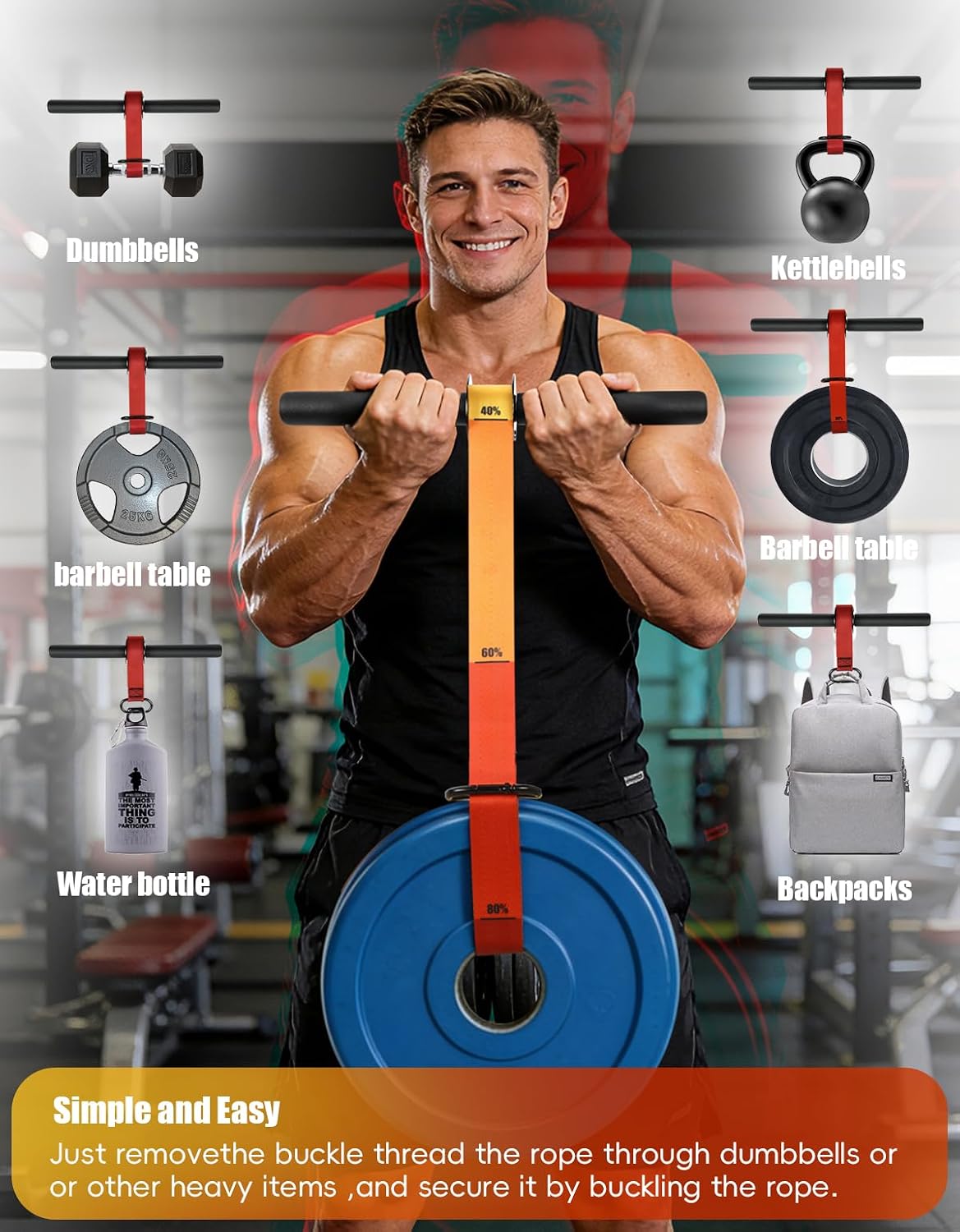 Forearm Strengthener and Wrist Roller,Durable Nylon Strap Forearm Trainer with Quick Locking Gradient Color Mechanism,Ideal for Wrist and Forearm Training