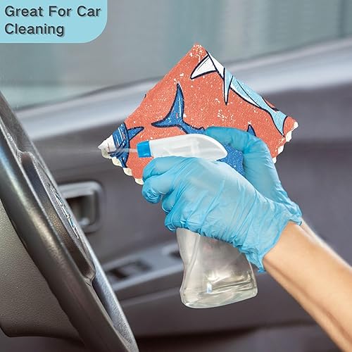 Miniatura 7 de FRODOTGV Shark Orange Cotton Decorative Kitchen Microfiber Towels Absorbent Set of 6 Kitchen Tea Towels for Bathroom Sink