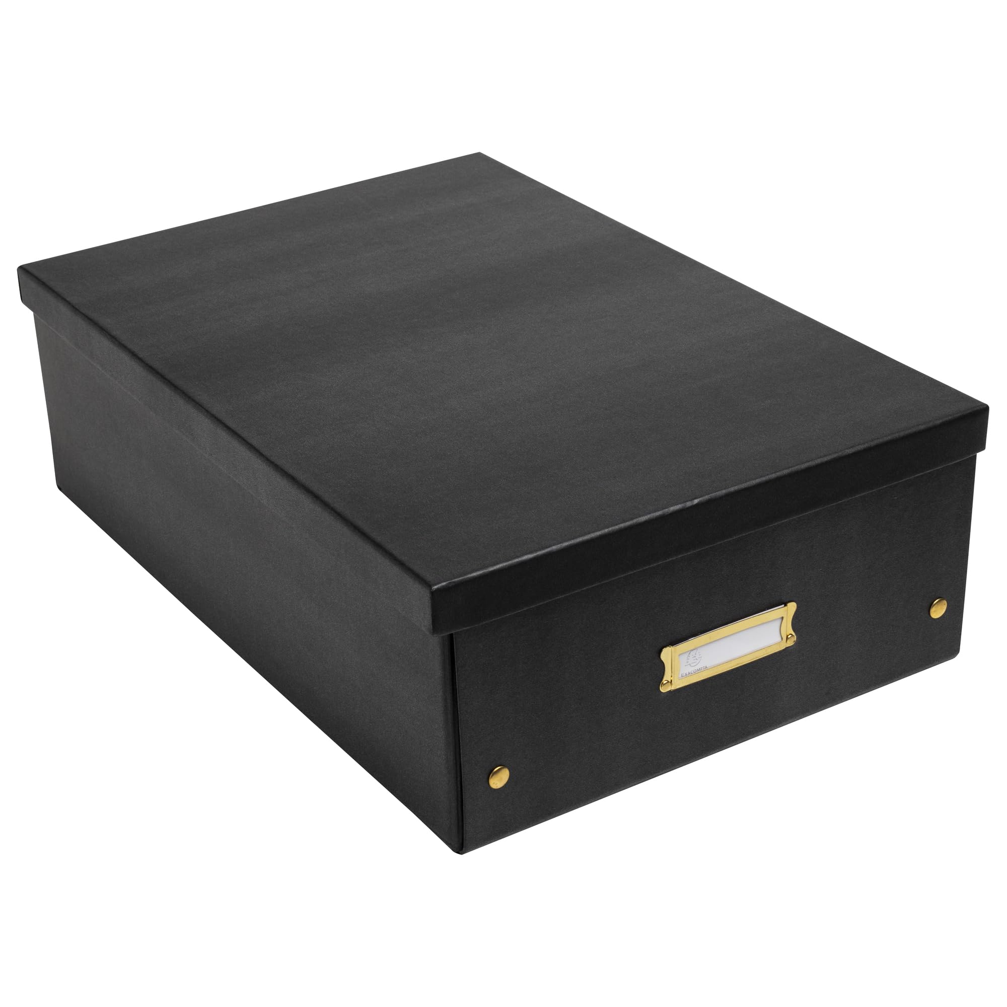 Exacompta - Rif. 62451E - Cartone da 5 scatole portaoggetti Neo Deco - consegnate piatte - facili da montare grazie ai bottoni automatici - formato A3 - dimensioni 33 x 50 x 18 cm - colore nero