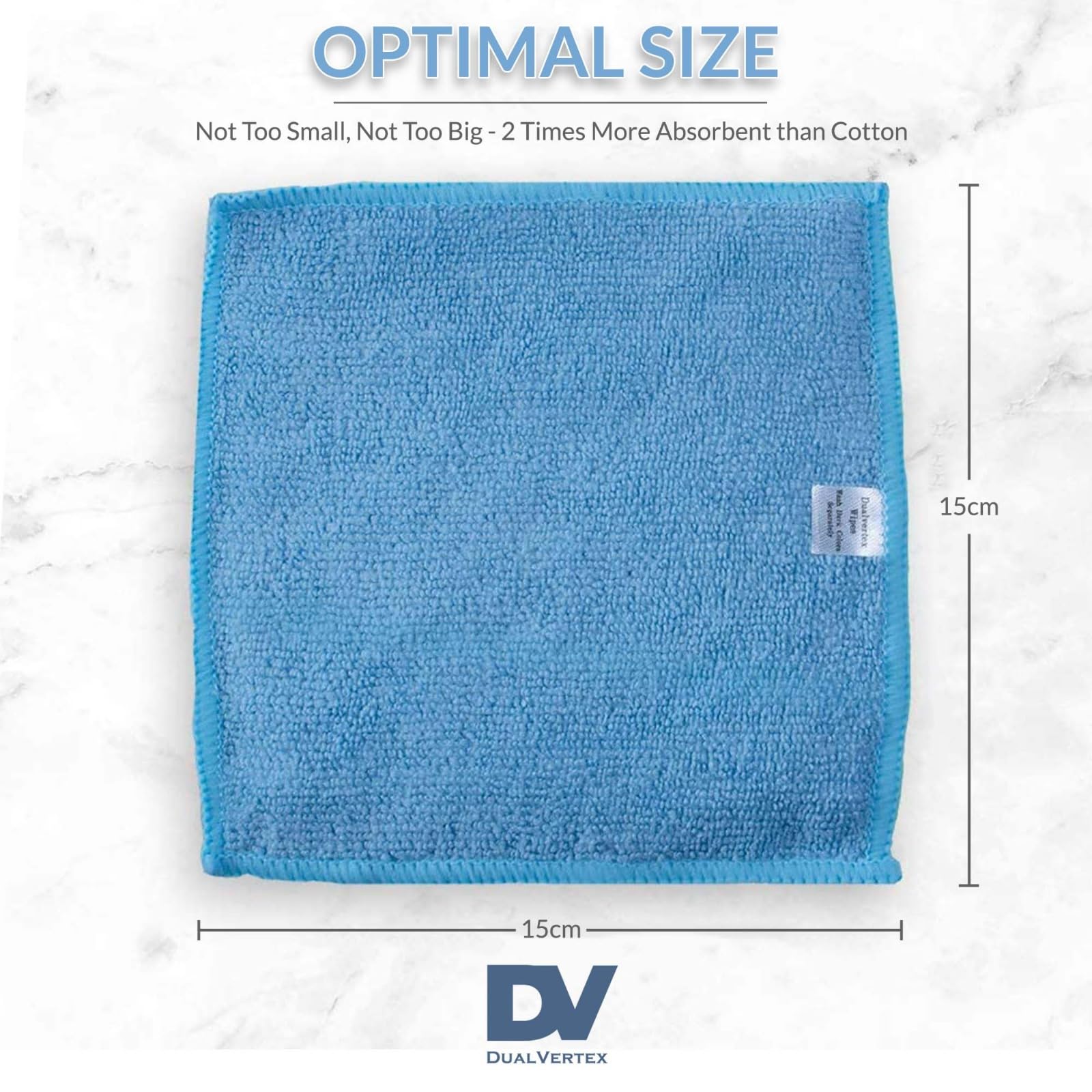 DualVertex 30 Pcs Microfibre Face Cloths For Washing Face - 15 x 15cm Reusable Make up Remover Cloth Wipes with 1 Laundry Bag - Image 3
