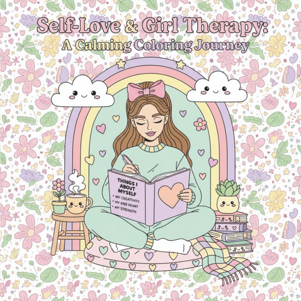 Self-Love & Girl Therapy: A Calming Coloring Journey: A Cozy Coloring Journey for Self-Care & Inner Healing, A Gentle Escape Into Calm, Creativity, ... Pages to Nurture Your Heart and Mind,