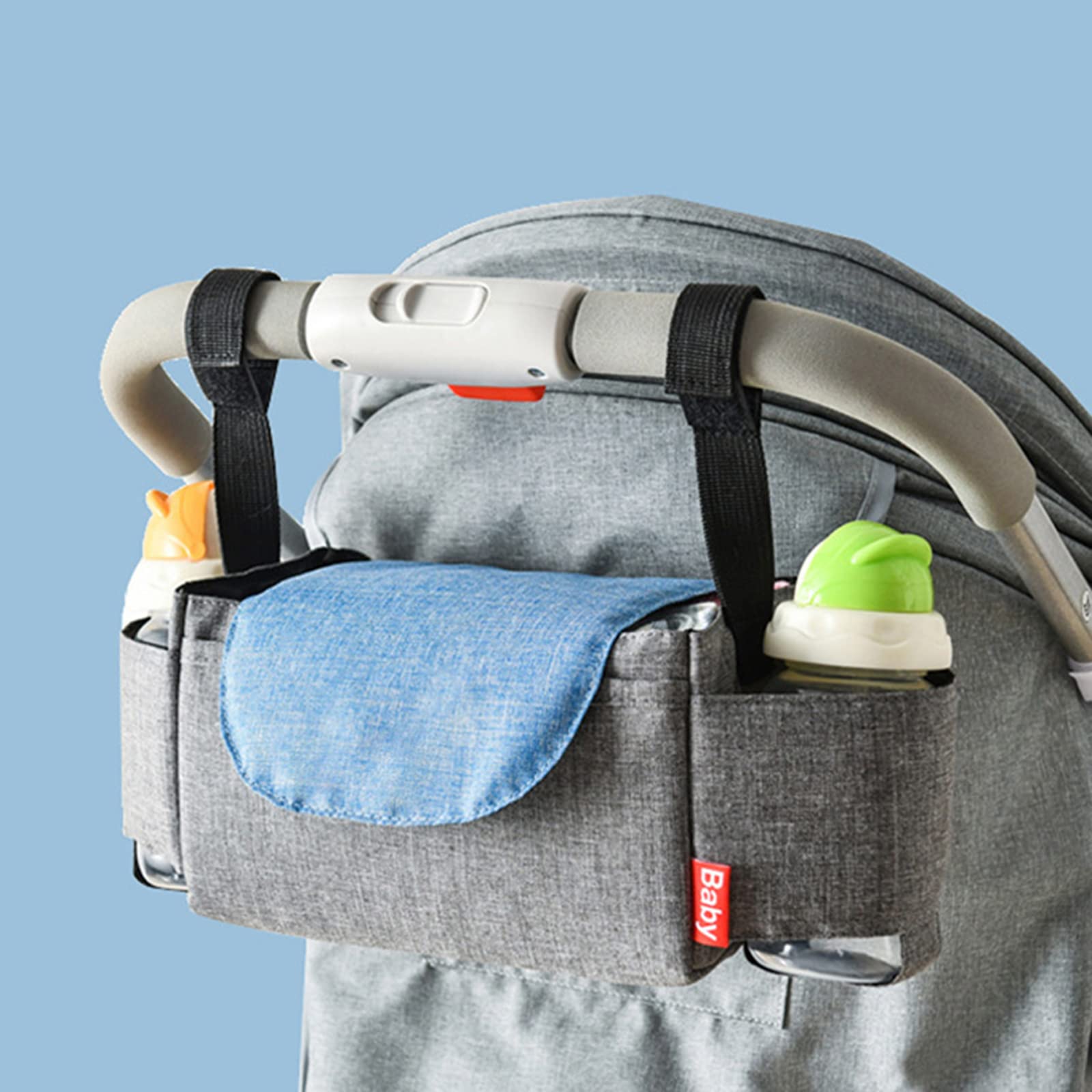 Rollstuhl-Rucksack-Tasche mit Getränkehalter, Mobilitätsroller, Rollator, ältere Menschen, Korbzubehör, Aufbewahrungstaschen für Transport, Reisen, Senioren, Handicap, Grau (Grau)