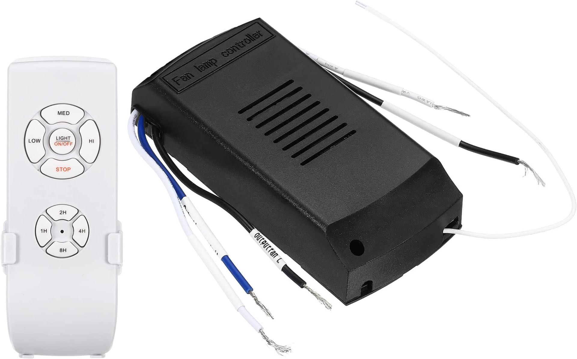 PATIKIL Universal Ceiling Fan Remote Control Kit, 220V Wireless 3 in 1 Speed Light Timing 3 Speed Controller with Receiver for Fan Lamp Control