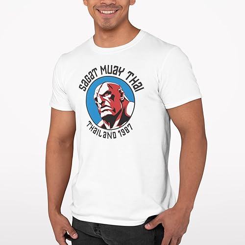 Miniatura 3 de Pop Threads Sagat Street Fighter Camiseta Muay Thai Master Arcade Graphic Hombres Tee