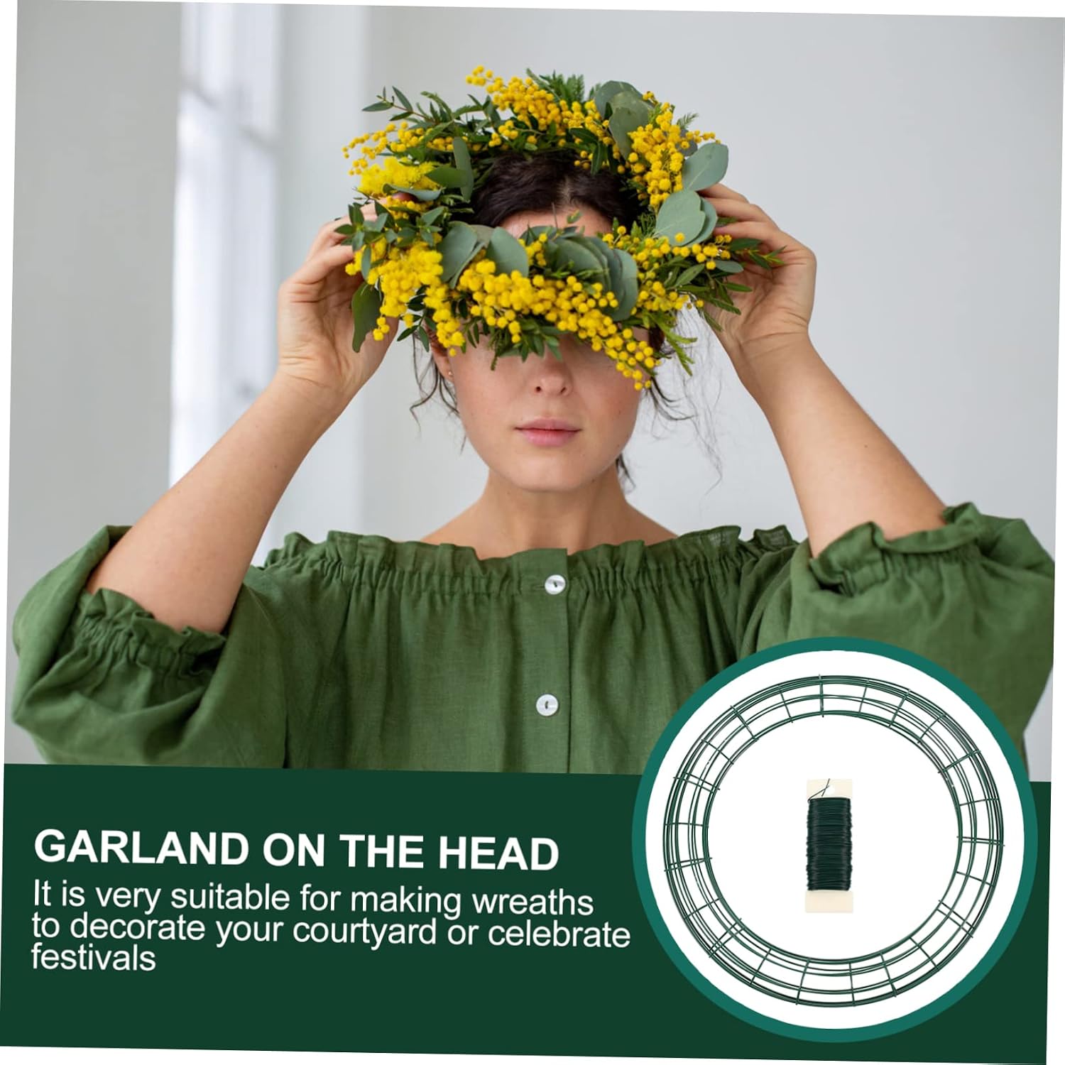 Ciieeo 3pcs Garland Hoop Metal Wreath Ring for DIY Decorations Floral Wall Decor Wire Spool
