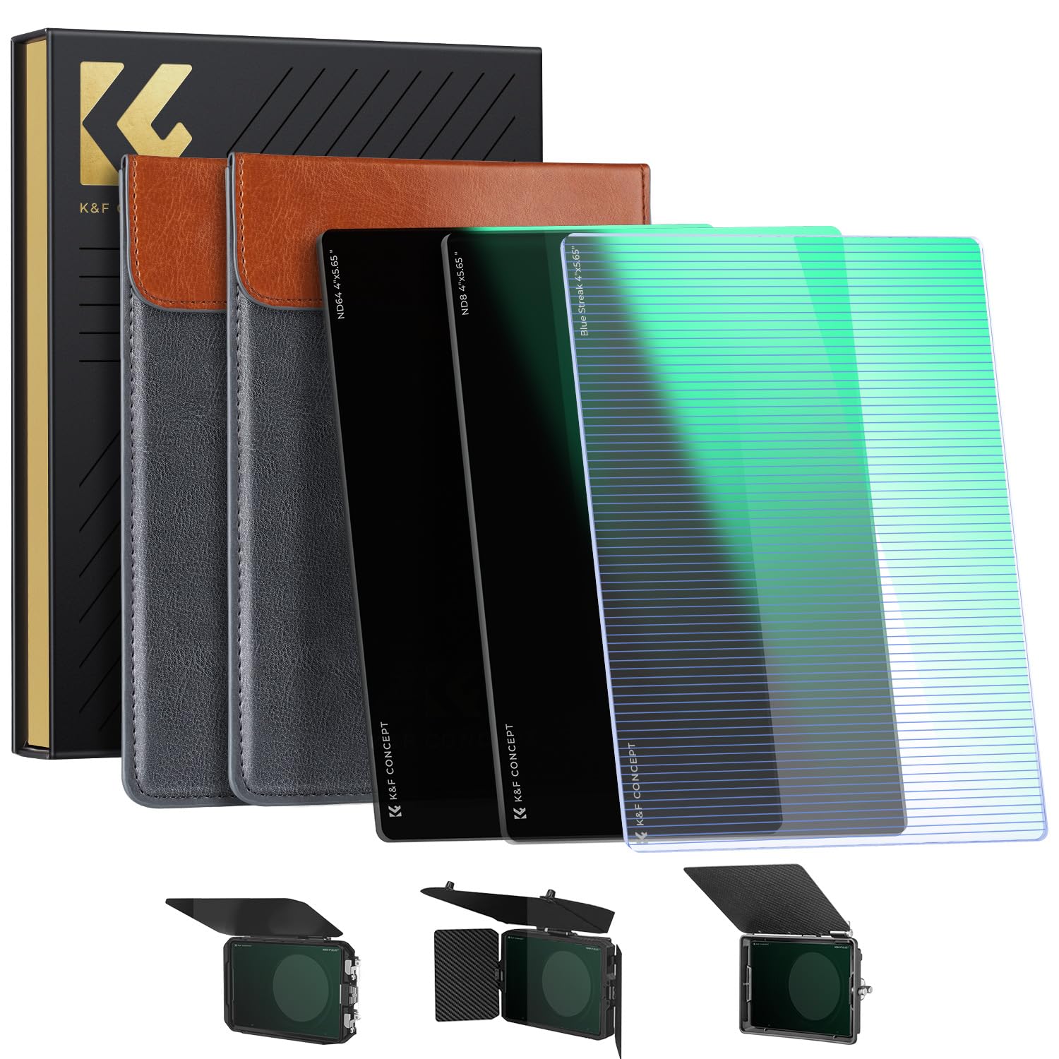 K&F Square ND+Blue Streak Filter Kit, ND8&ND64&Blue Streak