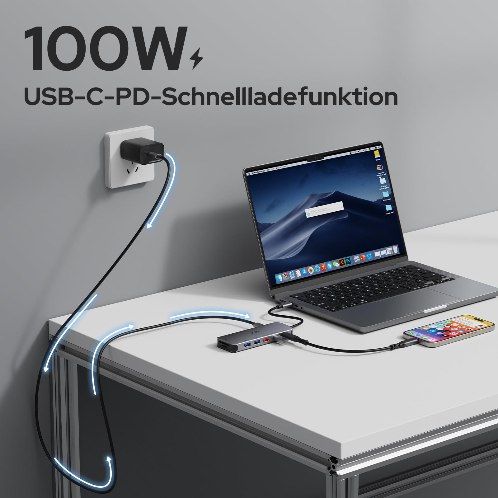 Iczi USB C Docking Station Dual HDMI 11 IN 1 USB Hub 2 HDMI – Bild 5