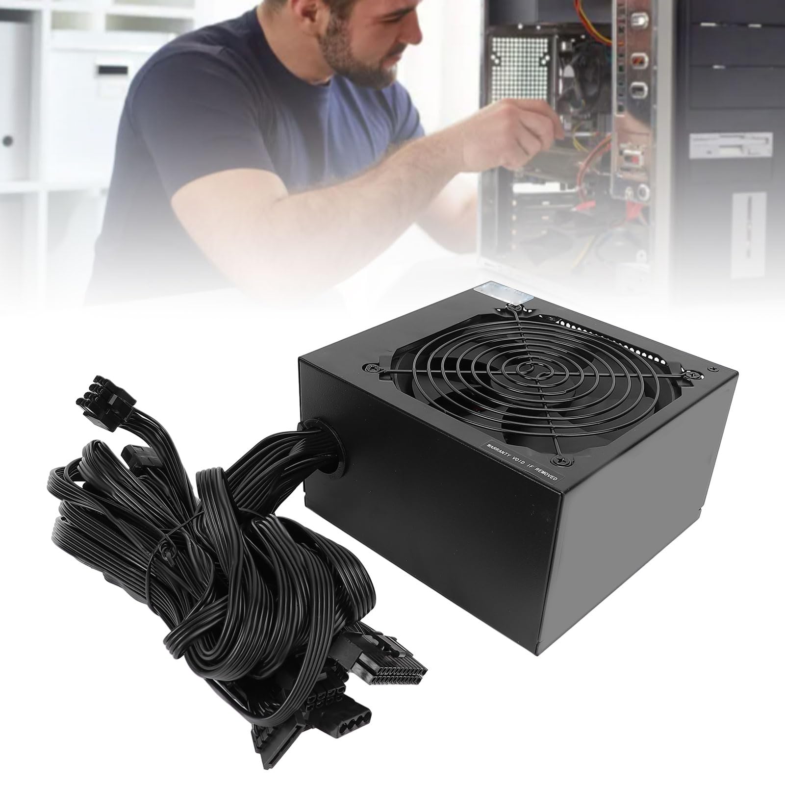 Obudowa do KomputeróW Stacjonarnych Zasilacz ATX 700 W z regulacją Temperatury i Wieloma Osłonami dla Systemu Operacyjnego 10, materiał z Czarnej Siatki żelaznej
