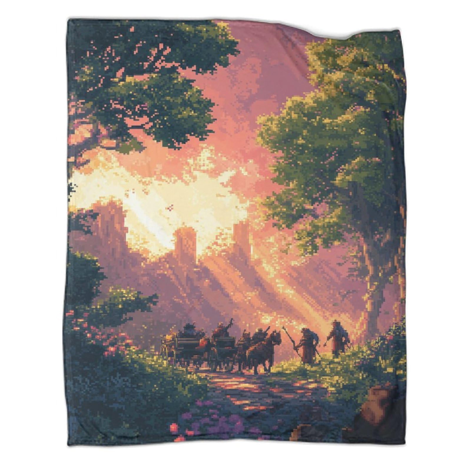 Couverture polaire pixel en flanelle douce pour lit et canapé 127x152 cm
