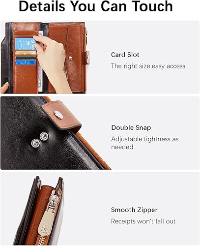 Miniatura 8 de BOSTANTEN Mochila de cuero para laptop monederos casuales universitarios bolsas casuales mochila negro y carteras de cuero para mujer con bloqueo