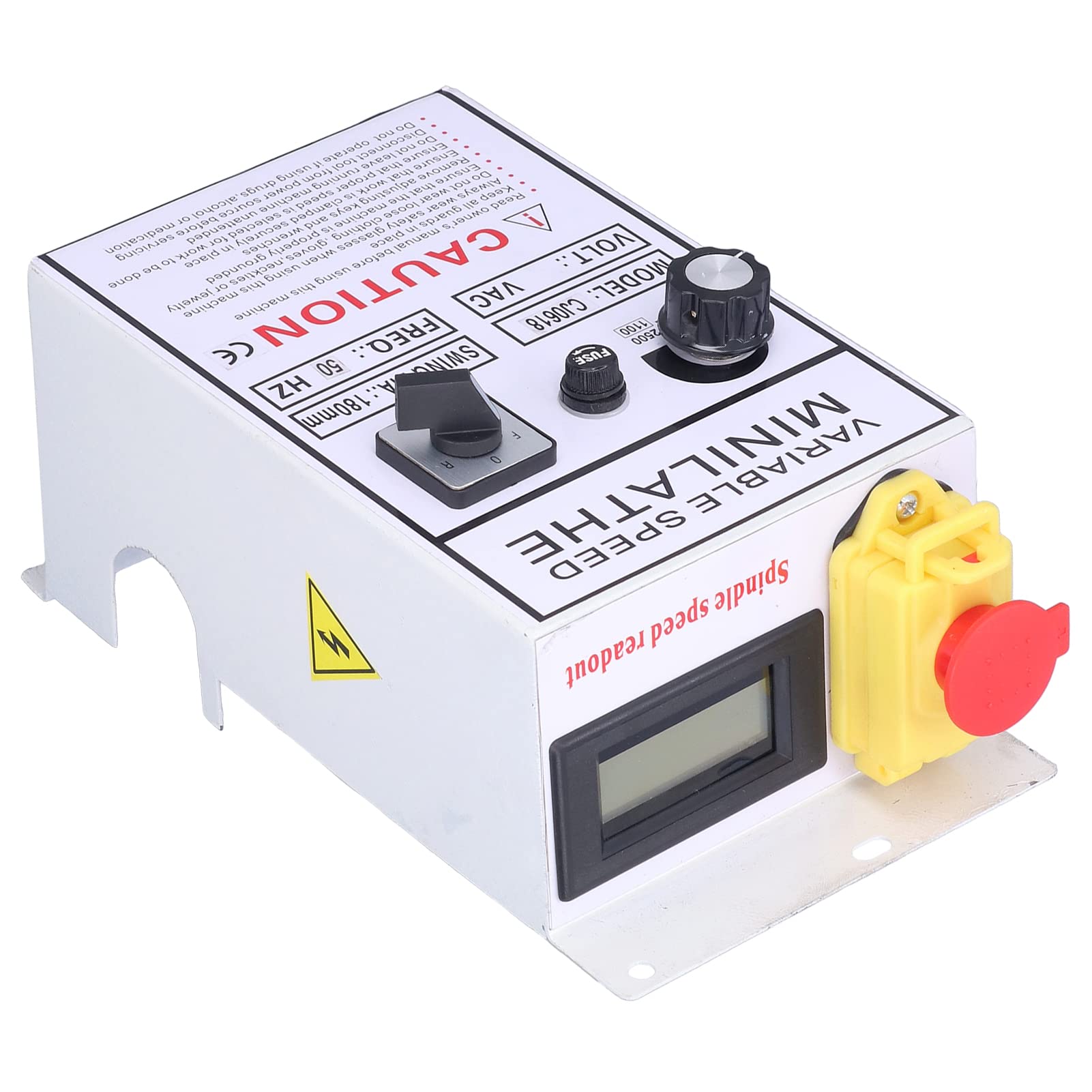 FTVOGUE Scatola di Controllo del Tornio Guscio in Acciaio Regolatore di velocità del Tornio AC 50Hz Assemblaggio Circuito Stampato 240 X 130 X 102 Mm per 0618 0618 3B Mini Riparazione Sostituzione Uso