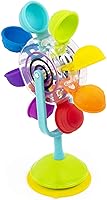 Sassy Whirling Waterfall Suction Bath Toy for Babies 12+ Months - Spinning Cups, Rattling Beads, Multi-Sensory Fun